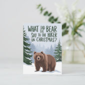 Wat zei het Beer tegen wandelen met kerst? Briefkaart (Staand voorkant)