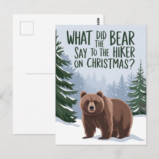 Wat zei het Beer tegen wandelen met kerst? Briefkaart (Voorkant / Achterkant)