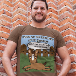 Wat zei het paard? Papa grapt grappig paard T-shirt