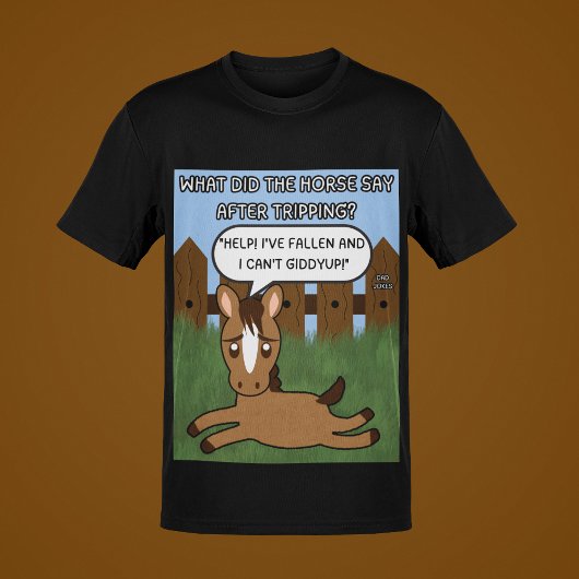 Wat zei het paard? Papa grapt grappig paard T-shirt