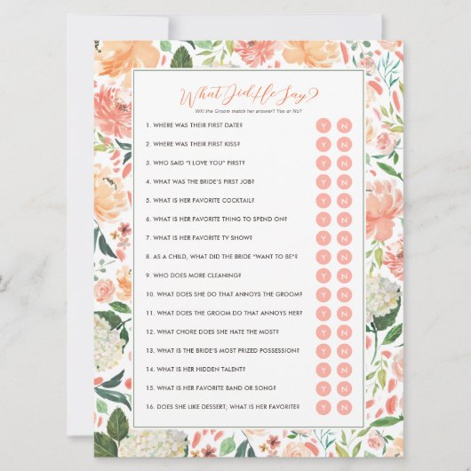 Wat zei hij over 'Groom Vrijgezellenfeest Game'? Kaart (Voorkant)