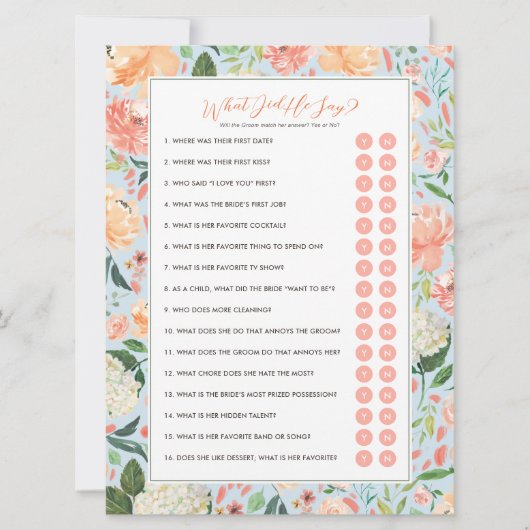 Wat zei hij over 'Groom Vrijgezellenfeest Game'? Kaart (Voorkant)