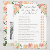 Wat zei hij over zijn Bride Shower Game? Kaart (Voorkant / Achterkant)