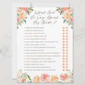 Wat zei hij over zijn Bride Shower Game? Kaart (Voorkant)