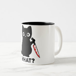 "Wat zei je? — Boze Kat Mok" Tweekleurige Koffiemok