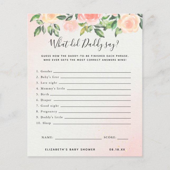 Wat zei papa? | BABY SHOWER (Voorkant)