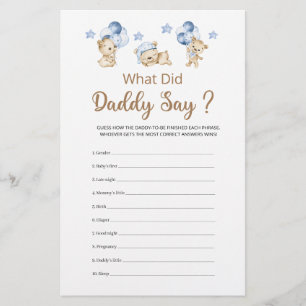 Wat zei papa Teddy Bear Boy Baby shower
