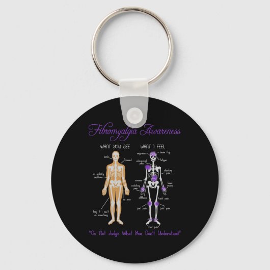 Wat zie je wat ik voel Skeleton Fibromyalgie Awa Sleutelhanger (Voorkant)