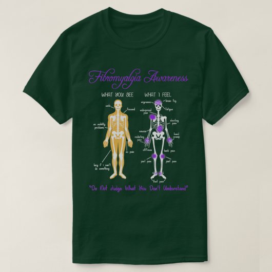 Wat zie je wat ik voel Skeleton Fibromyalgie Awa T-shirt (Design voorkant)