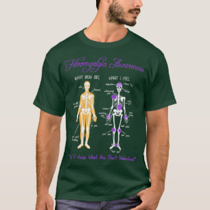 Wat zie je wat ik voel Skeleton Fibromyalgie Awa T-shirt