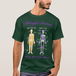 Wat zie je wat ik voel Skeleton Fibromyalgie Awa T-shirt