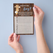 Wat zit er in de Bag Cowboy Baby shower Game kaart (Hand)