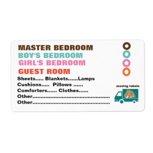Wat zit er in de doos? - Verhuislabels - Slaapkame Etiket