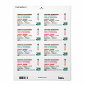 Wat zit er in de doos? - Verhuislabels - Slaapkame Etiket (Full Sheet)