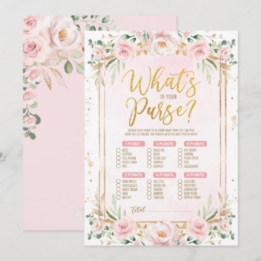 Wat zit er in de Kaart Purse Floral Baby shower Ga (Voorkant / Achterkant)