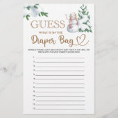 Wat zit er in de luiertas winter baby shower spel. (Voorkant)