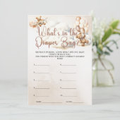 WAT ZIT ER IN DE LUIERZAK BABY SHOWER GAME BEER KAART (Staand voorkant)