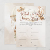 WAT ZIT ER IN DE LUIERZAK BABY SHOWER GAME BEER KAART (Voorkant / Achterkant)