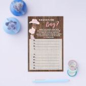 Wat zit er in de tas AA Cowgirl Baby shower Game C Flyer (Enkel)