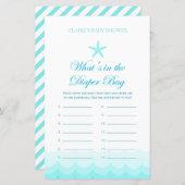 Wat zit er in een luiertas - Baby shower game (Voorkant / Achterkant)