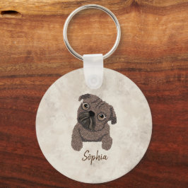 Wat zit er in een Pugaccino-Cute Dog-Pug Sleutelhanger