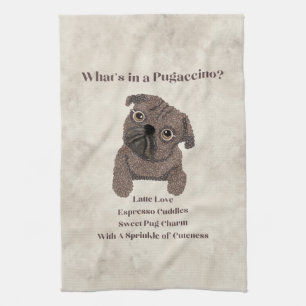 Wat zit er in een Pugaccino-Cute Dog-Pug- Theedoek