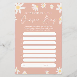 Wat zit er in het luiertas spel, Daisy Baby Shower