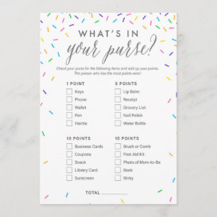 Wat zit er in je Baby shower-game-kaart? Programmakaart