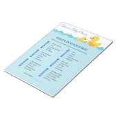 Wat zit er in je Baby shower? Notitieblok (Schuin)