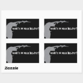 Wat zit er in je buik? rechthoekige sticker (Vel)