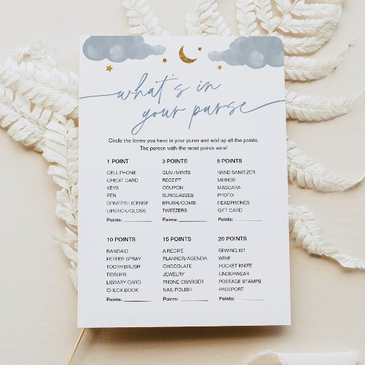 Wat zit er in je favoriete Baby shower Twinkle Sta Kaart