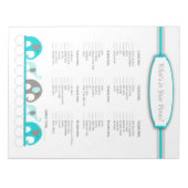 Wat zit er in je handtas Elephant Baby shower Game Notitieblok (Voorkant)