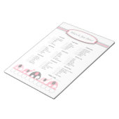 Wat zit er in je handtas Elephant Baby shower Game Notitieblok (Schuin)