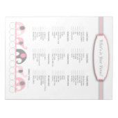 Wat zit er in je handtas Elephant Baby shower Game Notitieblok (Voorkant)