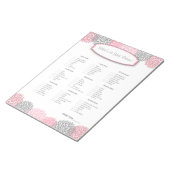 Wat zit er in je handtas? Roze grijs Dahlia Game Notitieblok (Schuin)