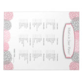 Wat zit er in je handtas? Roze grijs Dahlia Game Notitieblok (Voorkant)