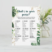 Wat zit er in je handtas Safari Baby shower Game? Kaart (Staand voorkant)