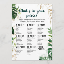 Wat zit er in je handtas Safari Baby shower Game? Kaart