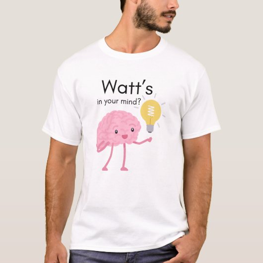Wat zit er in je hoofd?" Wetenschap Pun Brain Gift T-shirt (Voorkant)