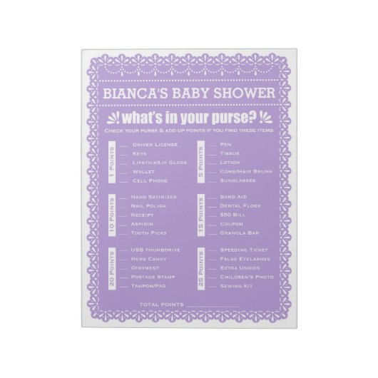 Wat zit er in je Paarse paarse schoenpooster? Notitieblok (Linkerzijde)