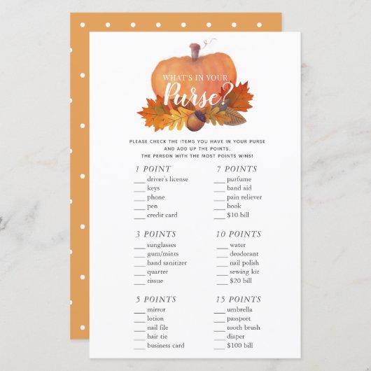 Wat zit er in je paarse pompoenspel? (Voorkant / Achterkant)