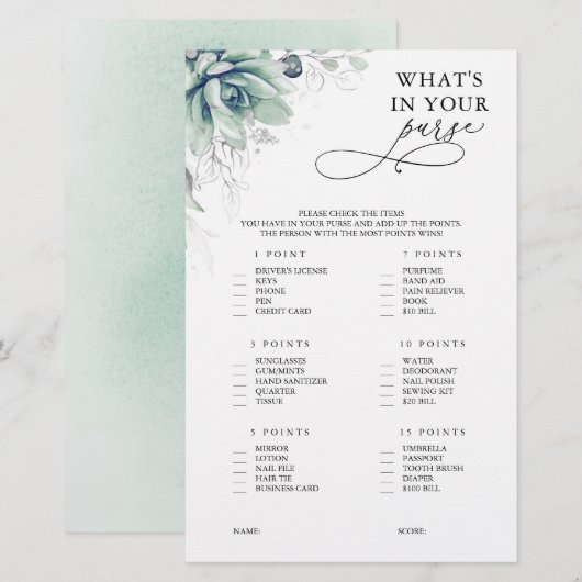 Wat zit er in je paarse Succulent Vrijgezellenfees (Voorkant / Achterkant)