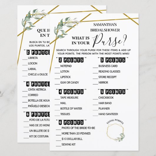 Wat zit er in je paarse vrijgezellenfeest tweetali (Voorkant / Achterkant)