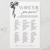 Wat zit er in je portemonnee Black Bow Vrijgezelle (Voorkant)