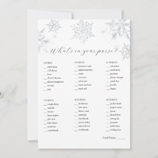 Wat zit er in je portemonnee douchespel kaart (Voorkant)