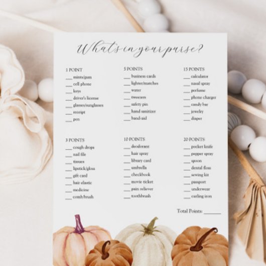 Wat zit er in je portemonnee douchespel kaart