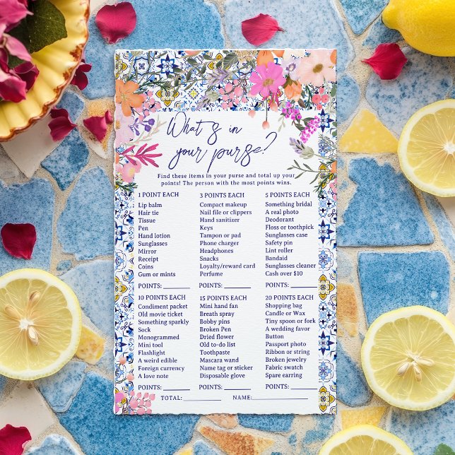 Wat zit er in je portemonnee Italiaans vrijgezelle (What s in your purse italian bridal shower game)