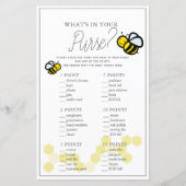 Wat zit er in je Purse Bee White Baby shower Game (Voorkant)
