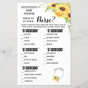 Wat zit er in je Purse douche tweetalige gamekaart Flyer