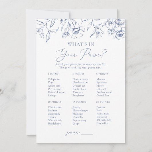 Wat zit er in je Purse Floral Vrijgezellenfeest sp Kaart (Voorkant)